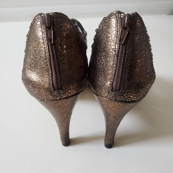 Franco Sarto Bronze Strappy Heels Size 10 - Picture 5 of 7